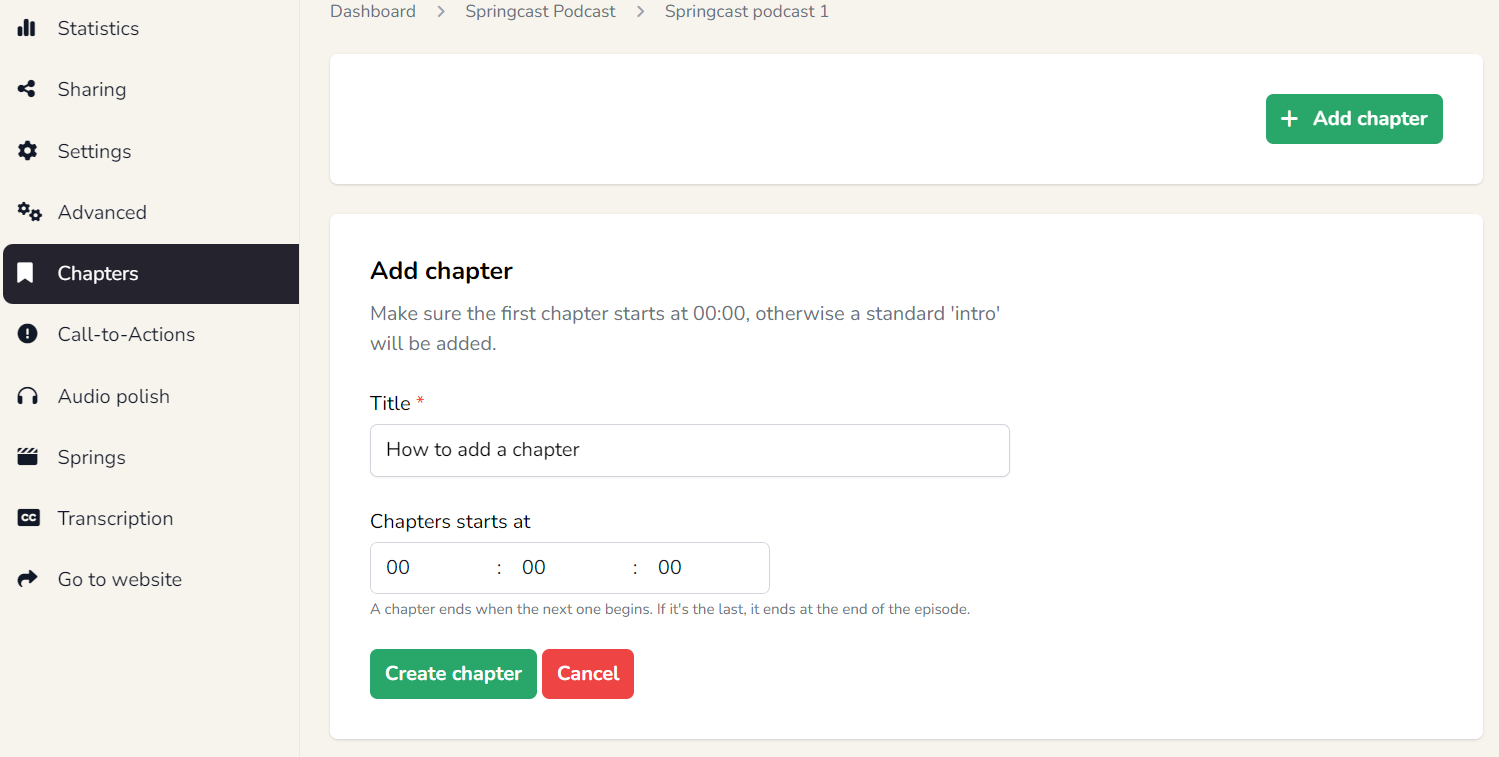 Add chapters to your podcast episodes